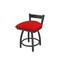 Holland Bar Stool Co 18" Low Back Swivel Vanity Stool, Pewter Finish, Canter Red Seat 82118PW011 - alternate 1